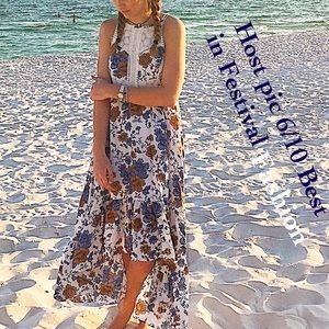 Baja Sandy Beach Foral Hi-Lo Maxi